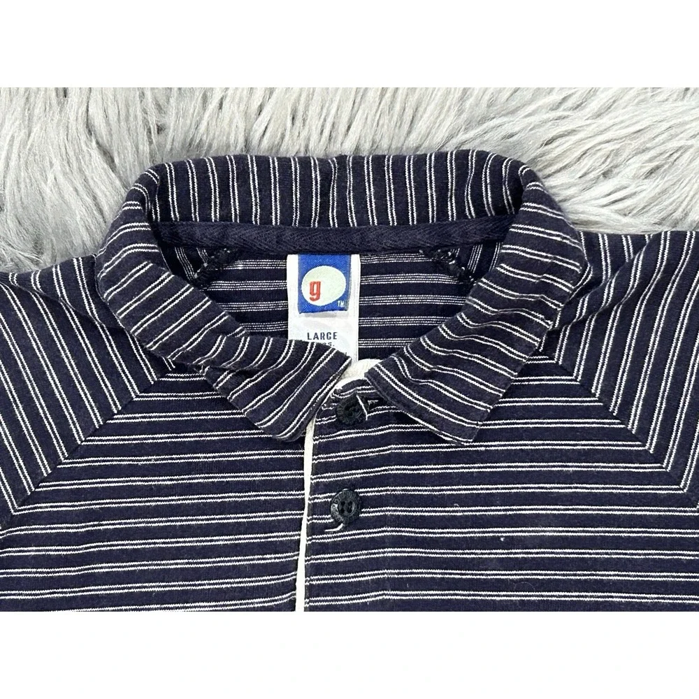 Vintage‎ Gymboree Brand Boys Navy Striped Polo Size Large (5Y)